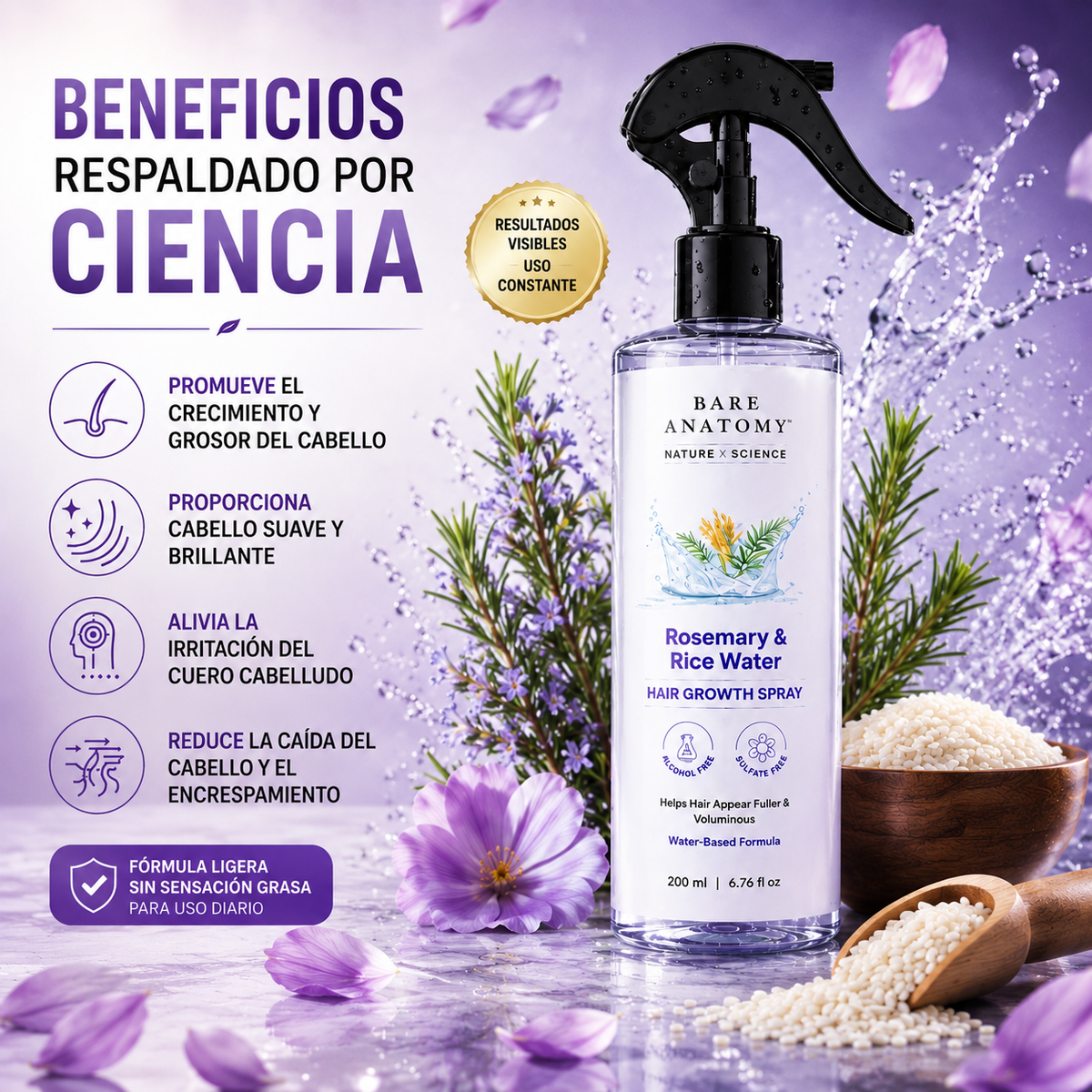 Nutrystile™ Spray Capilar de Romero y Agua de Arroz
