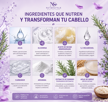 Nutrystile™ Spray Capilar de Romero y Agua de Arroz
