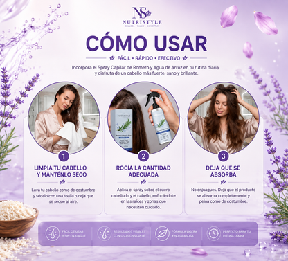 Nutrystile™ Spray Capilar de Romero y Agua de Arroz