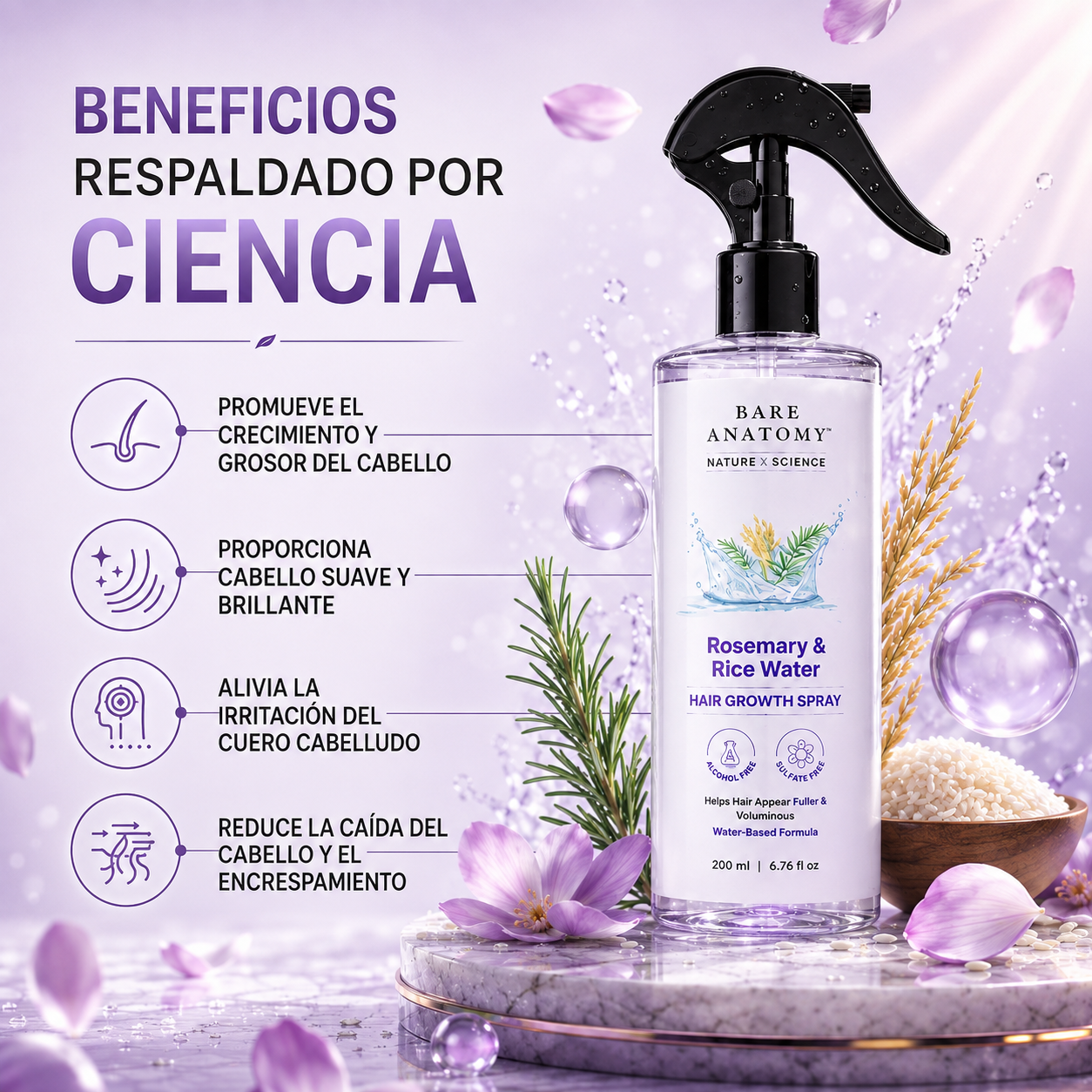 Nutrystile™ Spray Capilar de Romero y Agua de Arroz